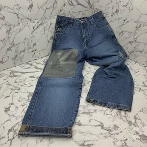 Men's Studio by Southpole Duffy Duck Blue |Distressed Cuff Wide Leg Denim Pants